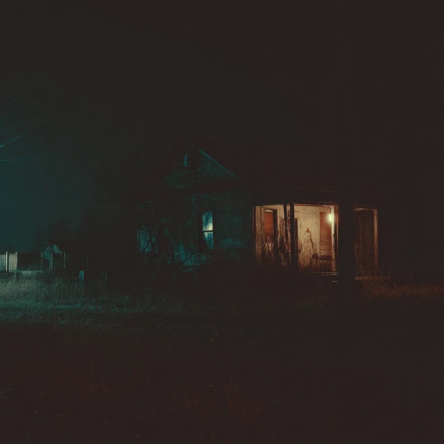 Abandoned House at Night Spooky and Atmospheric