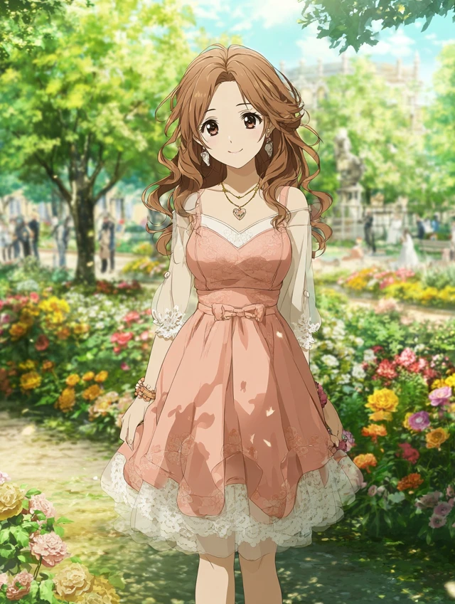 Anime Charlotte in Pink Dress Spring Outfit