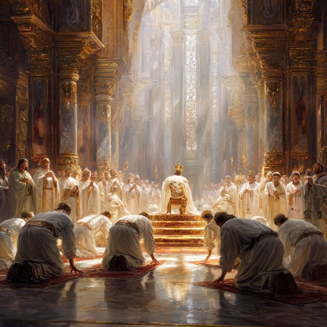 Royal Prayer Heavenly Palace Illustration