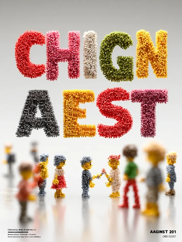 Lego Art Childrens Day June 1st Sculpture 3D Rendering