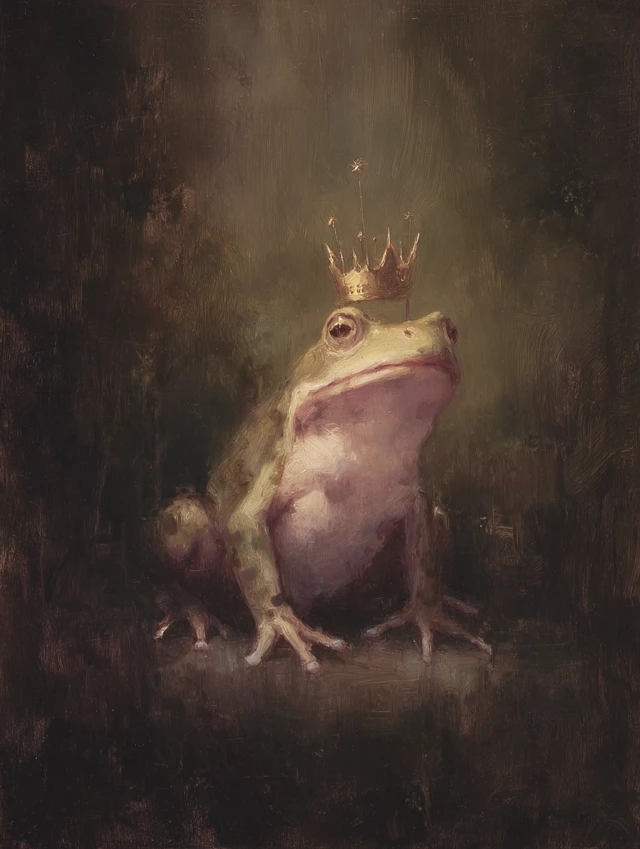 Frog Portrait in Victorian Style