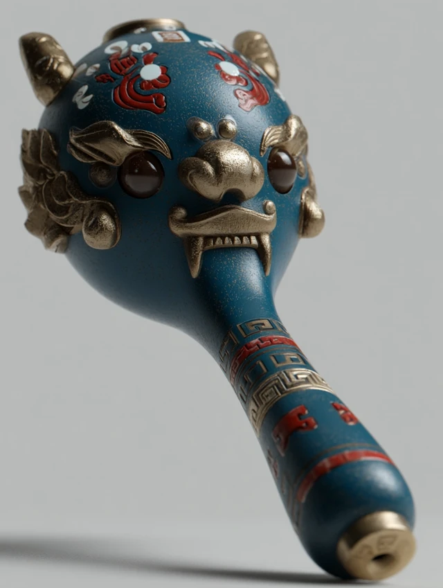 Pet Food Scoop with Peking Opera Mask Design 3D Render