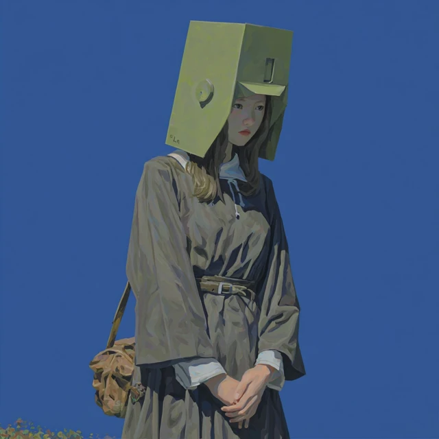Witch with Block Helmet Illustration
