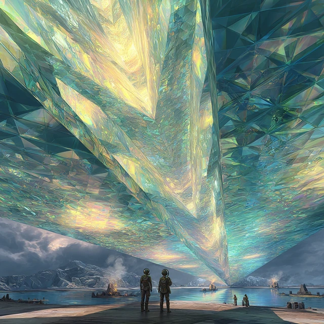 Futuristic Sci-Fi City with Holographic Structure