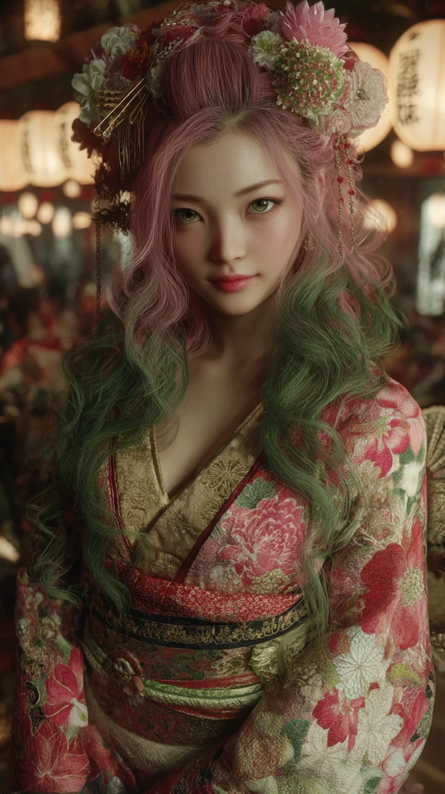Oiran Portrait Mitsuri Kanroji Inspired Japanese Beauty
