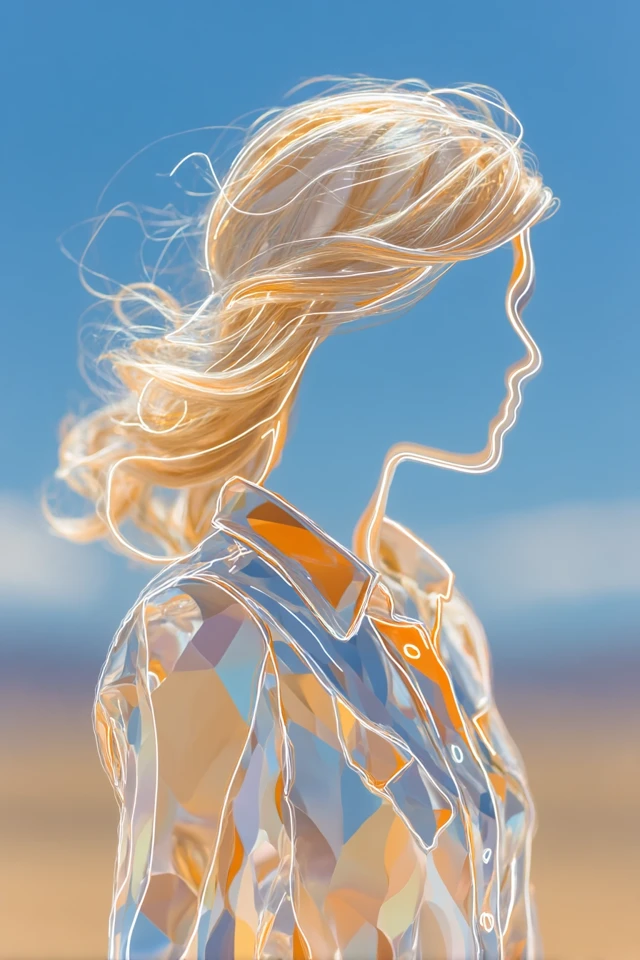 Girl in Outline: Natural Landscape Photo