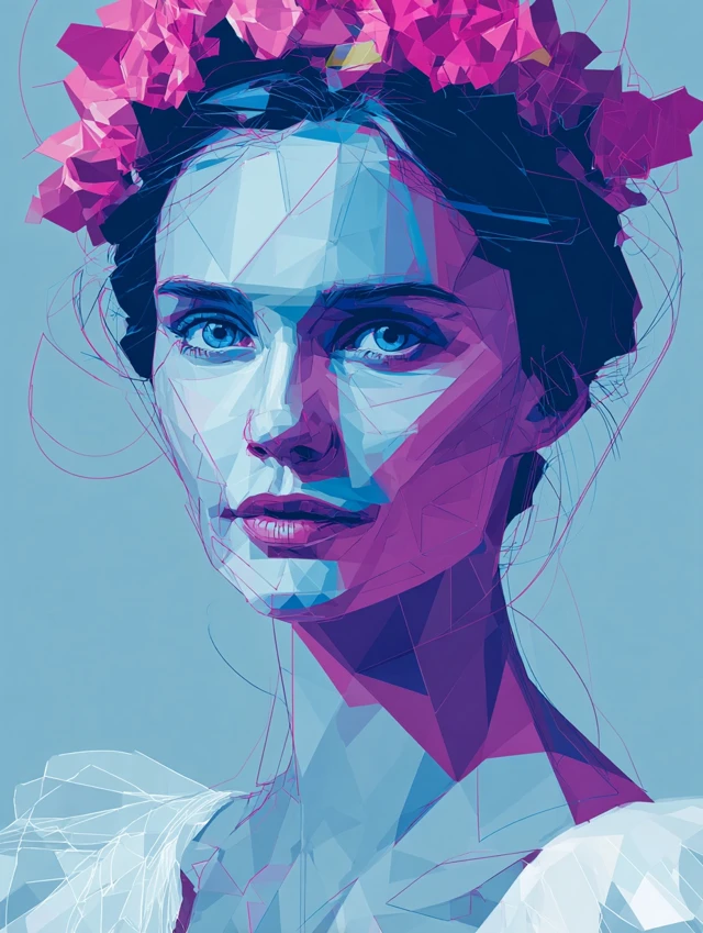 German Woman Portrait Digital Art Anton Balbierz Style