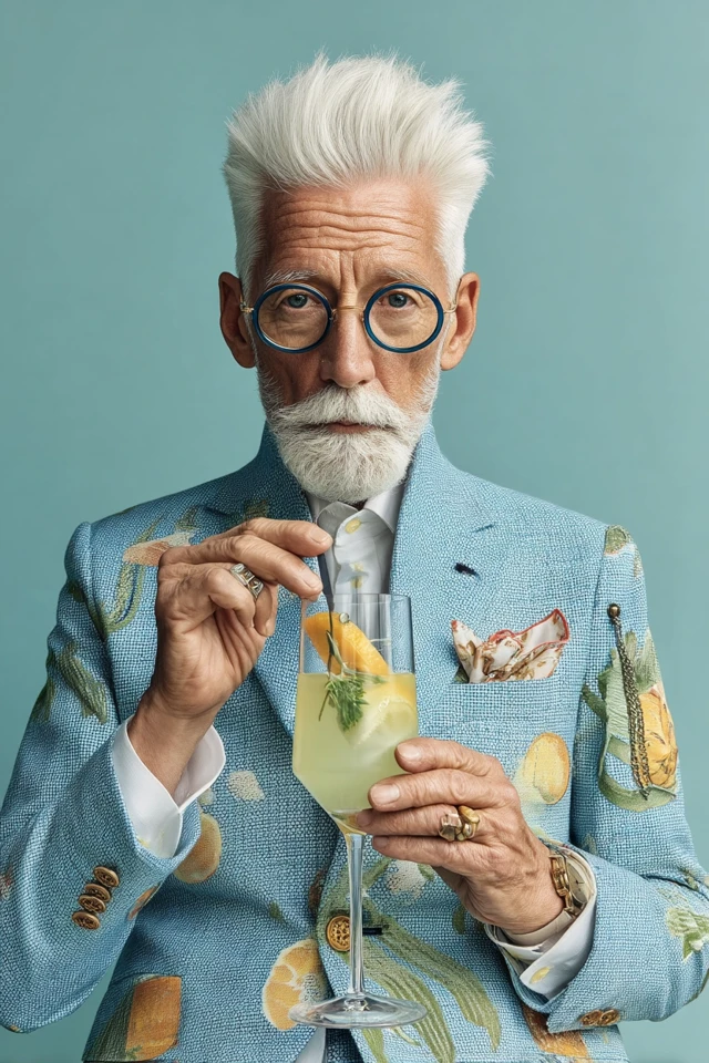 Cool CEO in Dior Clothing with Cocktail Portrait