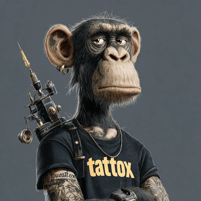 Tattoo Artist Monkey Illustration