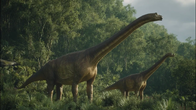 Diplodocus in Prehistoric Forest