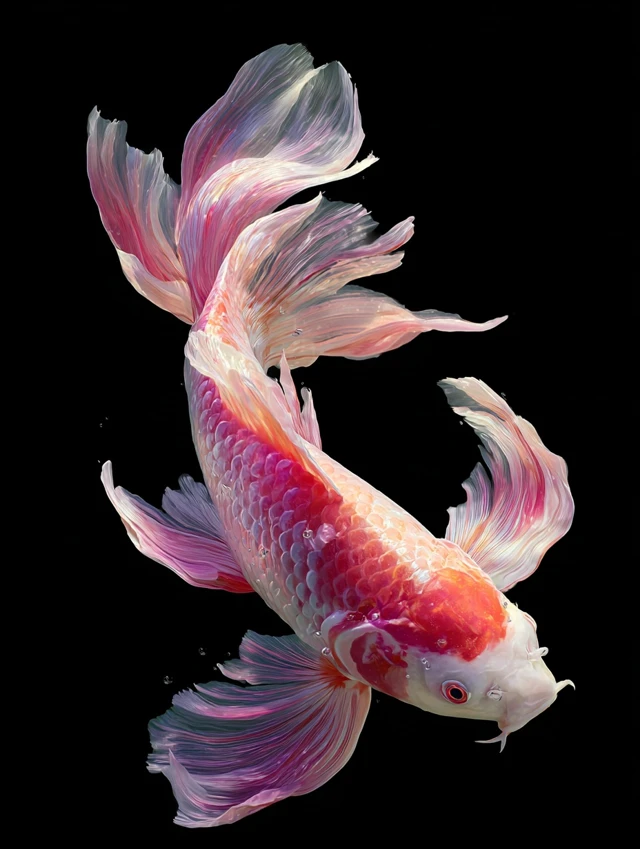Realistic Butterfly Koi Fish Beautiful Fins