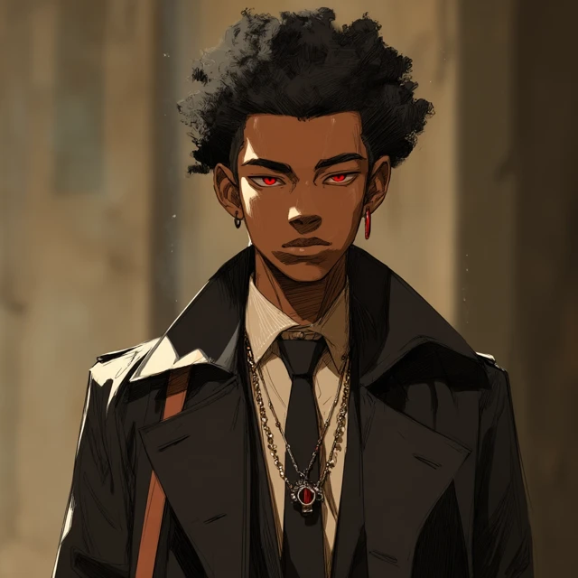 Anime Portrait of a Stylish Young Black Man