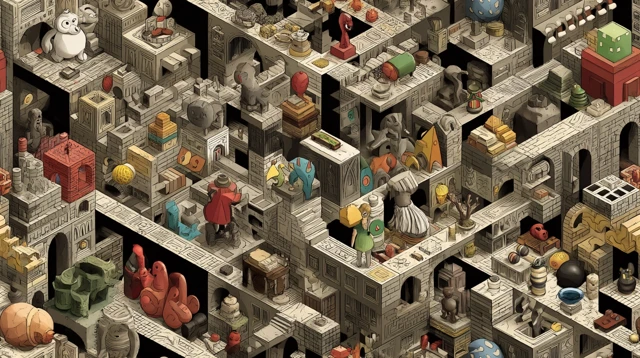 MC Escher Toy Maze 3D Art