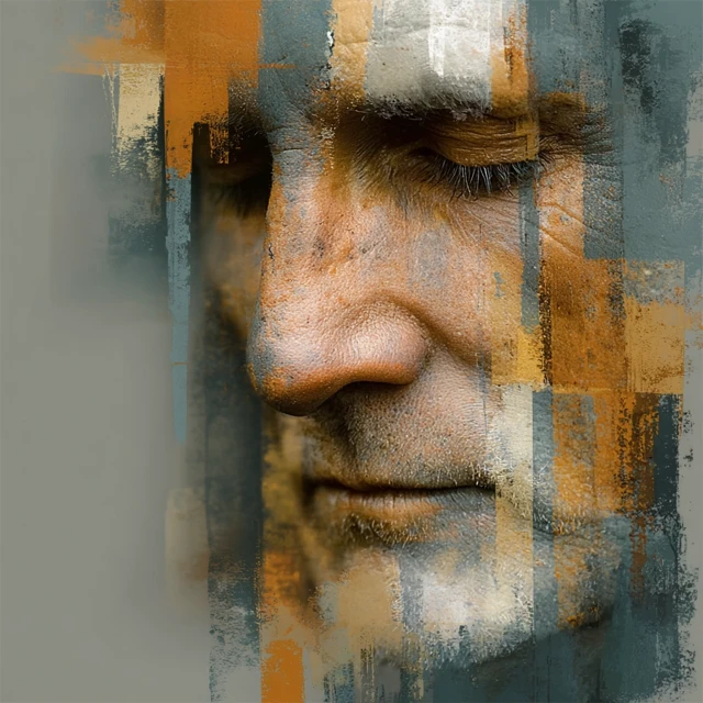 Elderly Man Portrait: Suffering and Artistic Expression