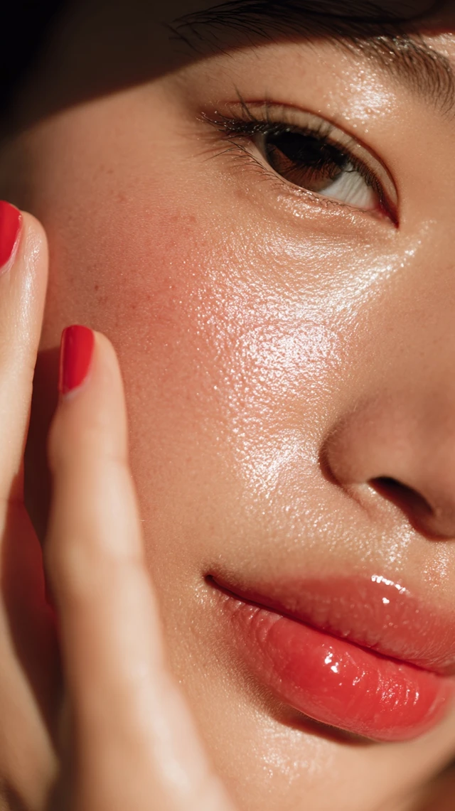 Asian Woman Face Closeup Skincare