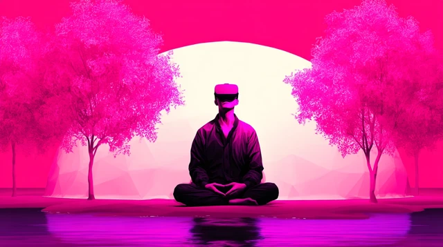 Futuristic Meditation VR Scene Cherry Blossoms