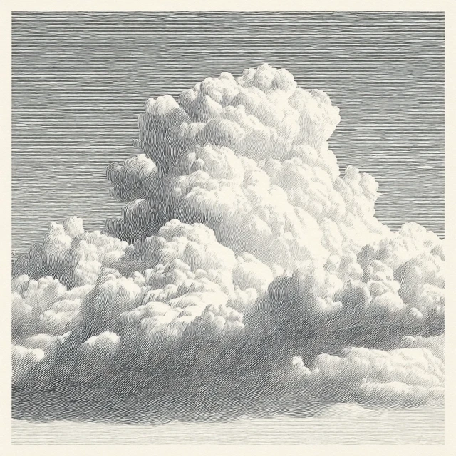 Cumulus Nimbus Cloud Illustration Maurice Sendak Style