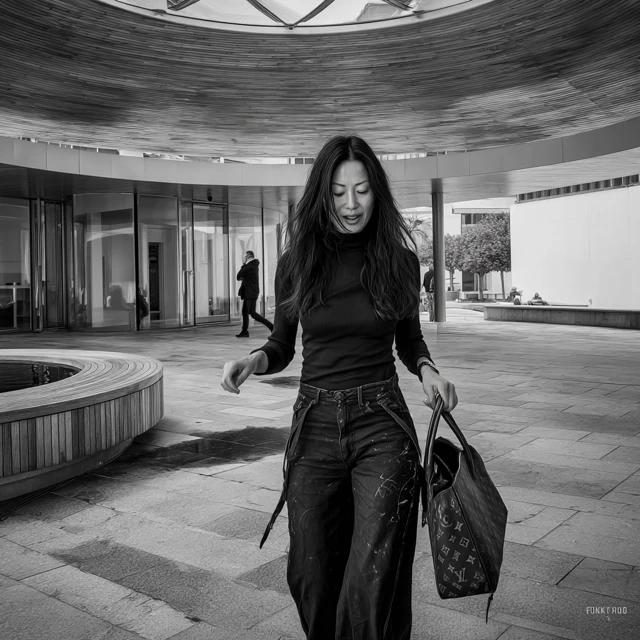 Architect in Black White with Louis Vuitton Handbag