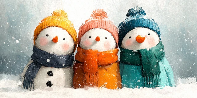 Cute Watercolor Snowman Clipart Winter Wonderland