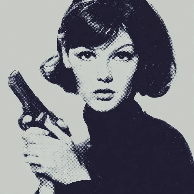 Female Secret Agent in 1960s Movie Poster Style