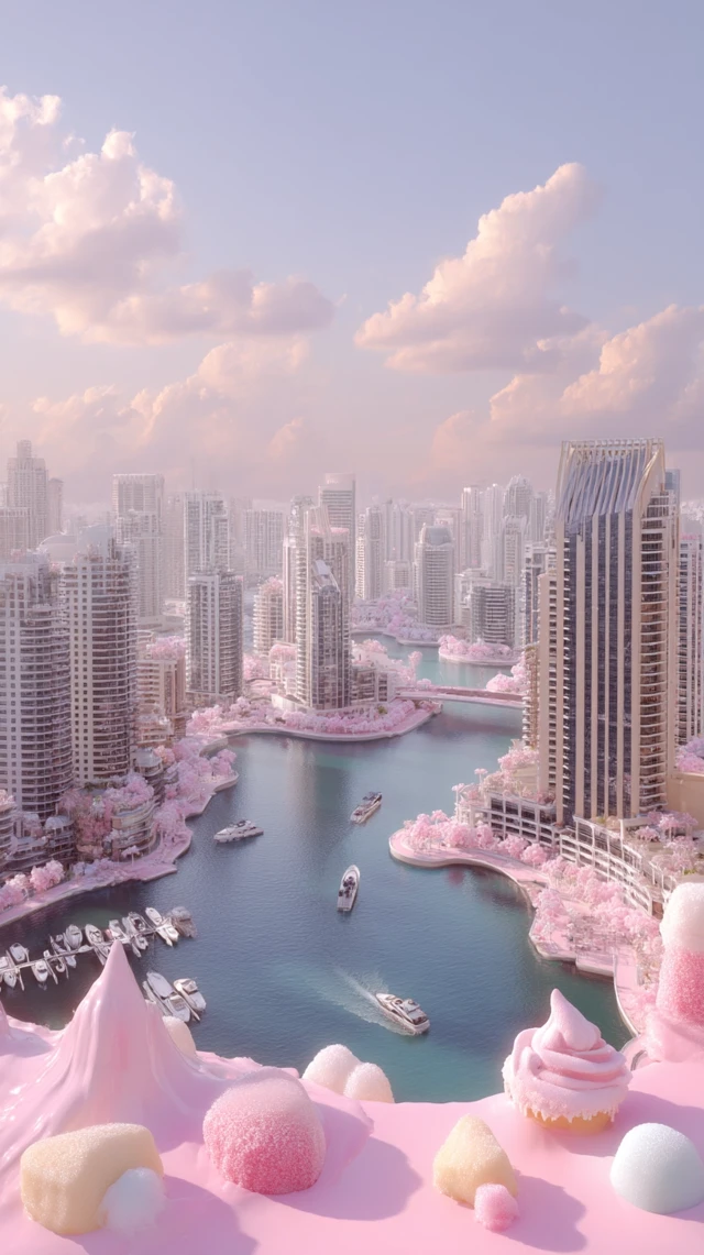 Dubai Marina Surreal Dessert Invasion Dreamscape