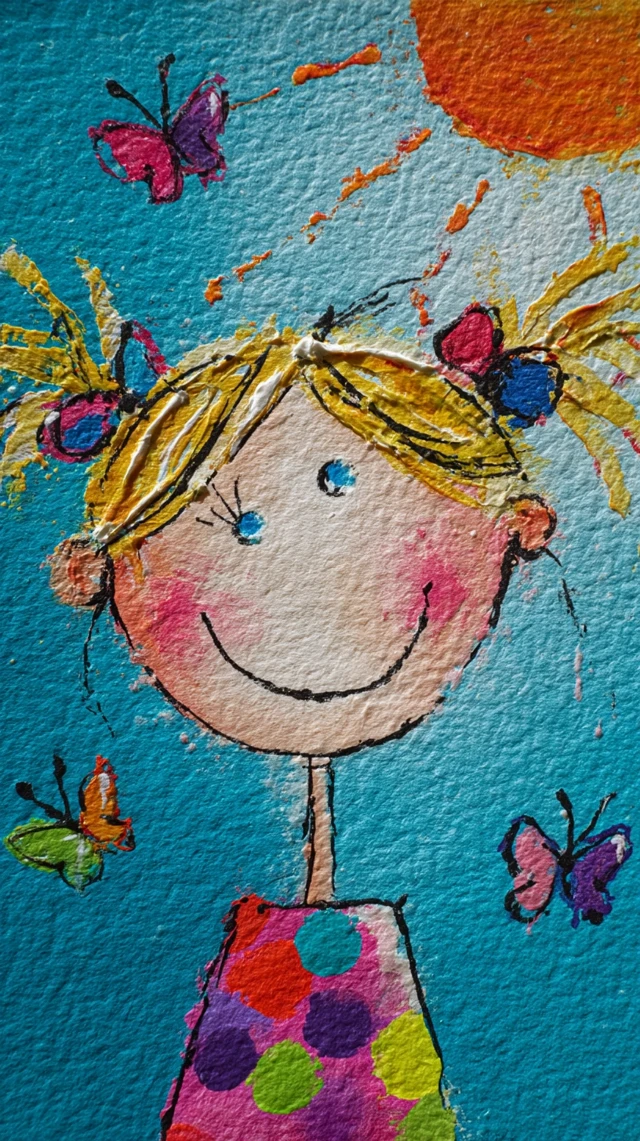 Summer Girl Portrait Gouache Art