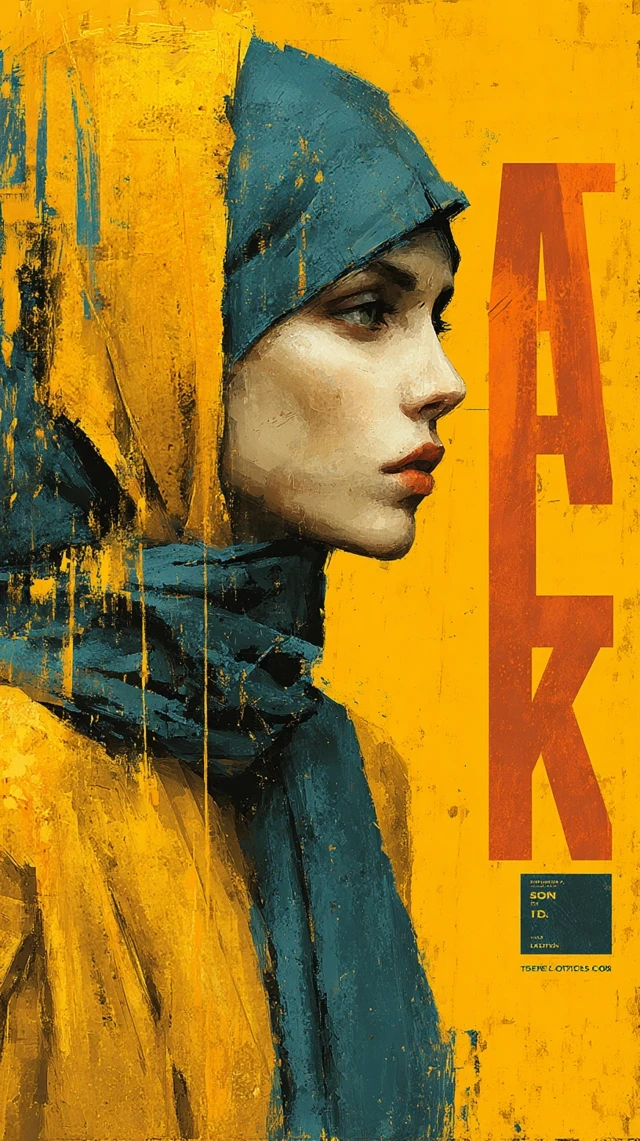 Abstract Art Poster of a Woman with Title