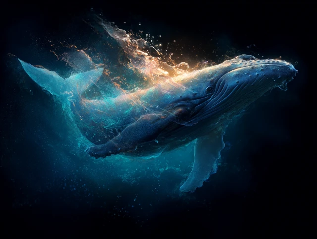 Artistic Whale Depiction Mastery of Light and Contrast