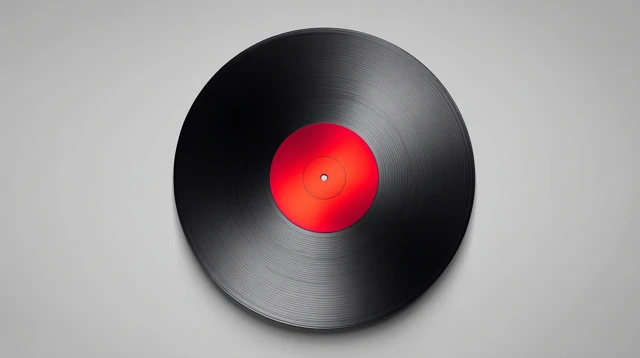 Vintage Vinyl Record Player Close Up Retro Music