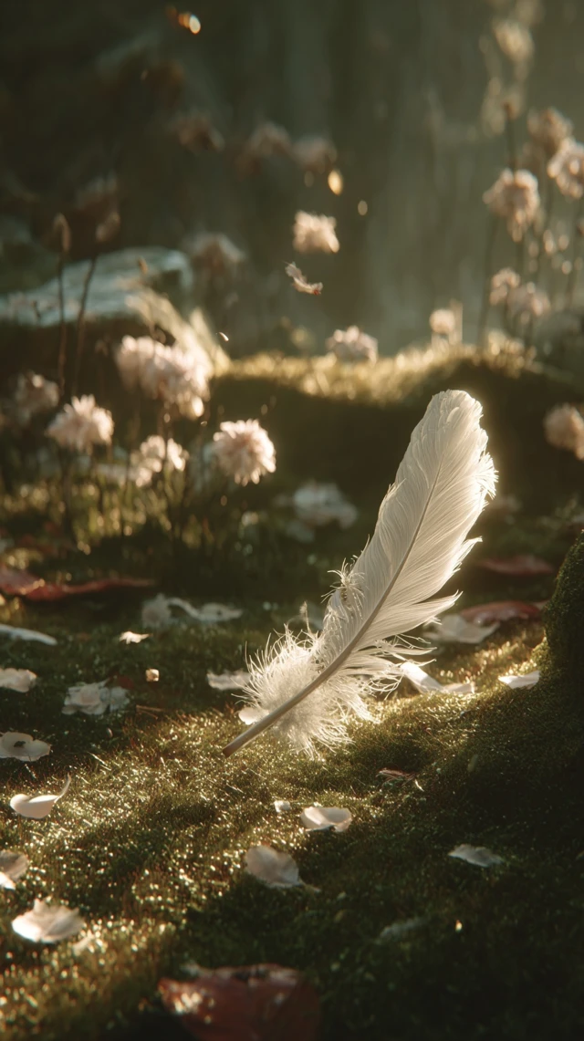 White Feather in Sunlight Unreal Engine 5 Style