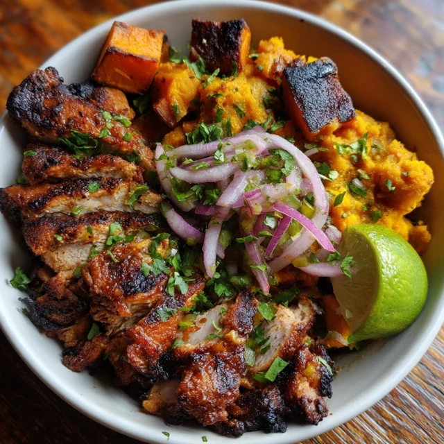 Hot Mamas Belize Jerk Chicken Sweet Potato Bowls