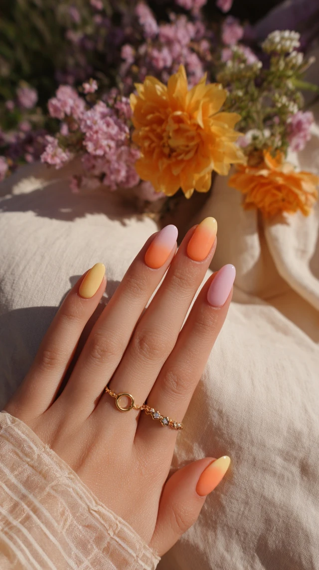 Summer Nails Sunset Beach Vibes