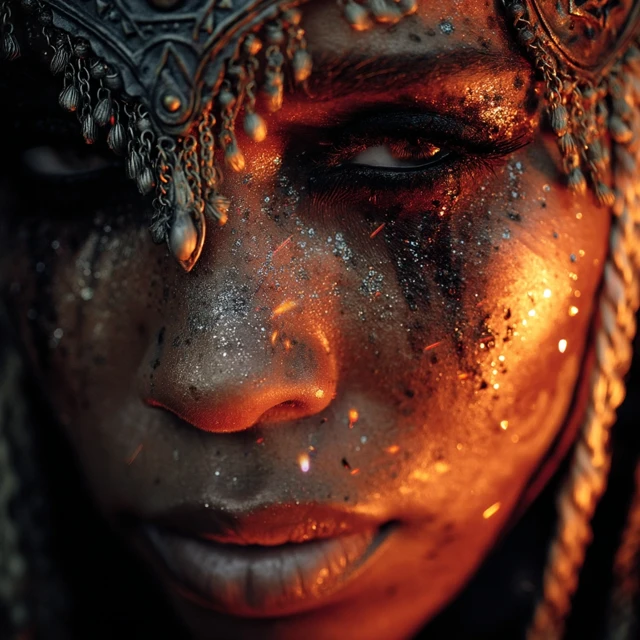 Fire Queen Dark Cinematic Portrait