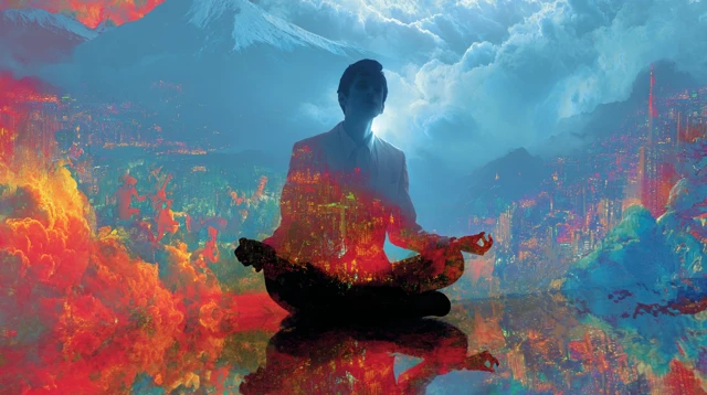 Meditative Man A Surreal Philosophical Image