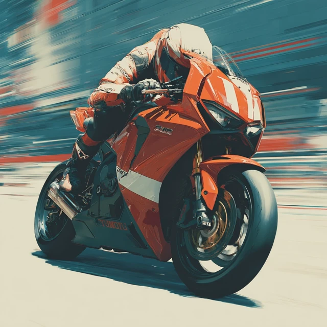 Anime Sport Bike Racing Poster Art