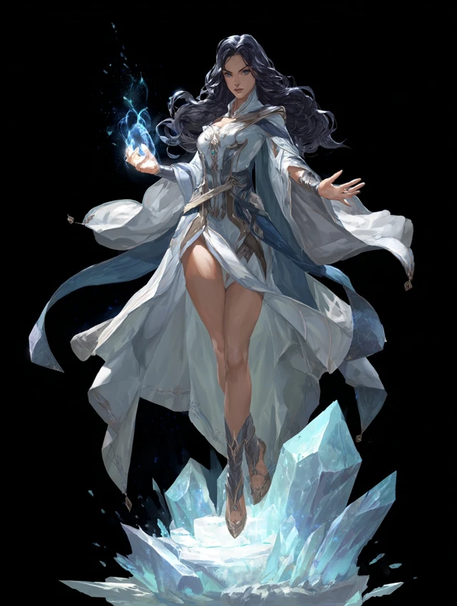 Fantasy Wizard Ice Spell Concept Art