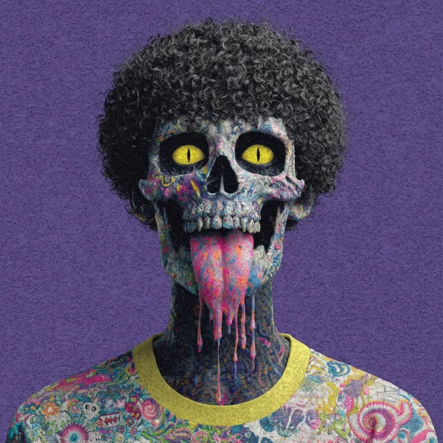 Funky Skull Artwork Artsy Cover Design