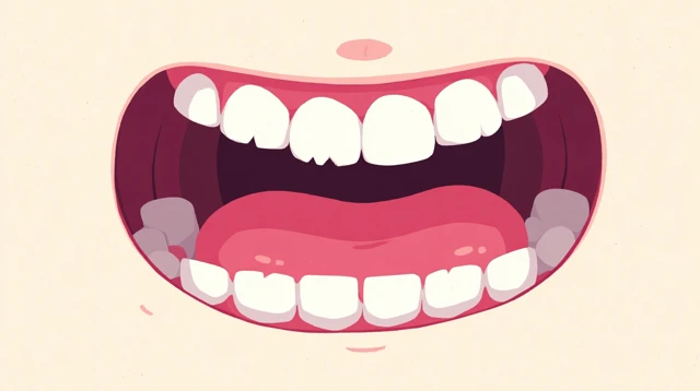 Cartoon Mouth Illustration for Teeth Brushing Game