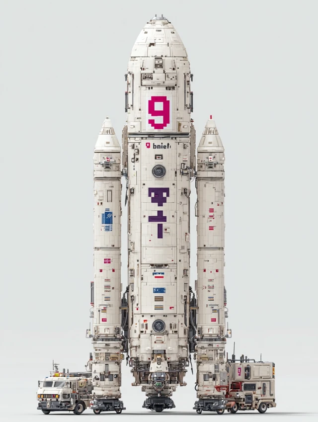 Cyberpunk Rocket 9Bit Design White Background