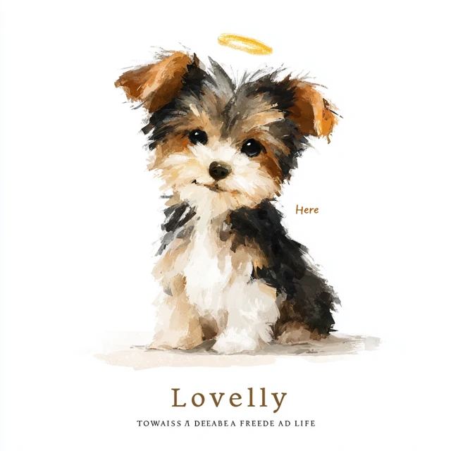 Lovely Yorkshire Puppy Illustration