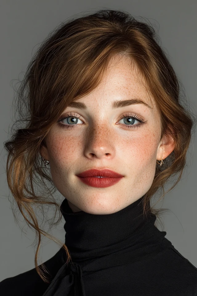 Portrait of a Woman Soft Gaze Elegant and Confident