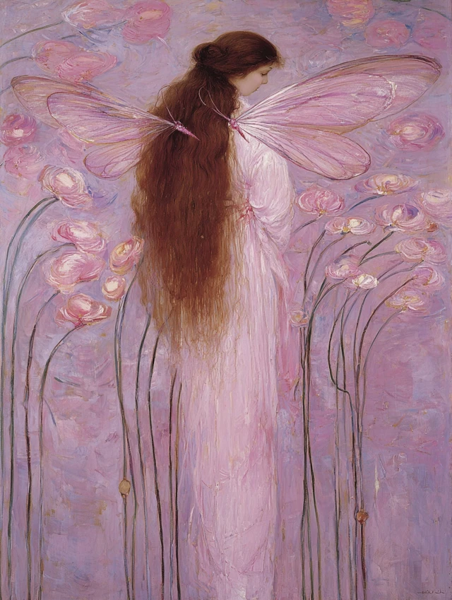 Butterfly Fairy Painting Gustav Klimt Style
