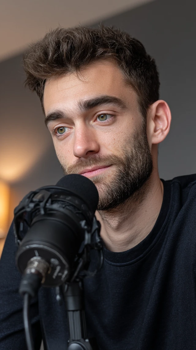 Podcast Portrait Young Man in Studio