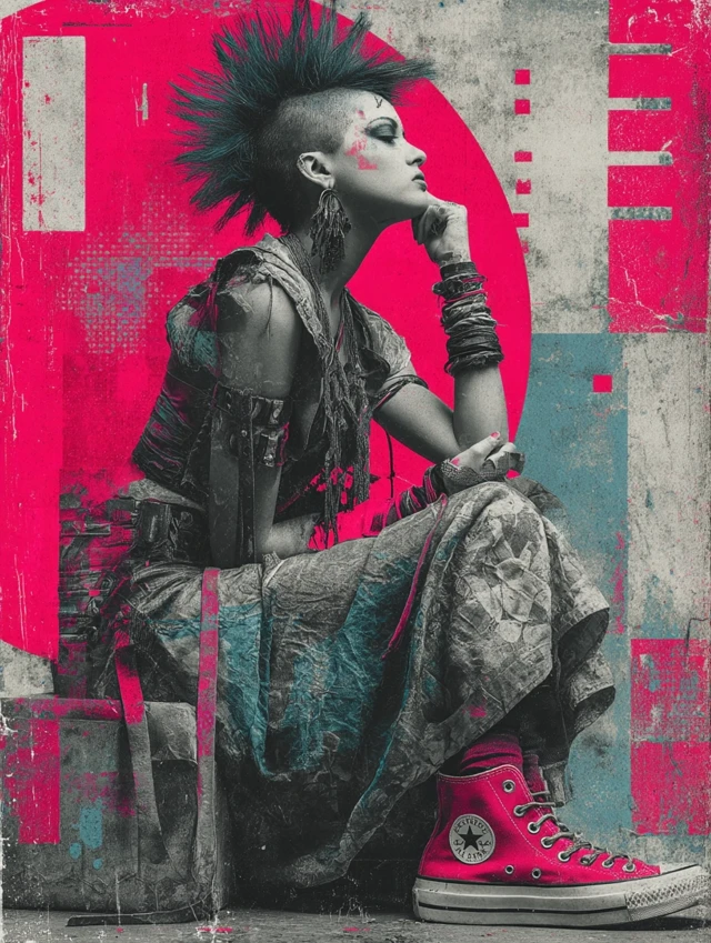 Punk Gothic Girl Abstract Art