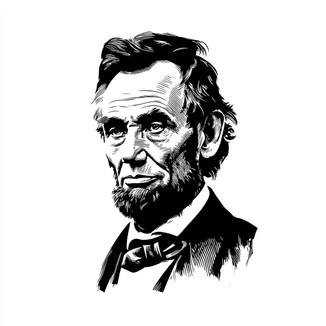Abraham Lincoln Simple Vector Portrait Logo