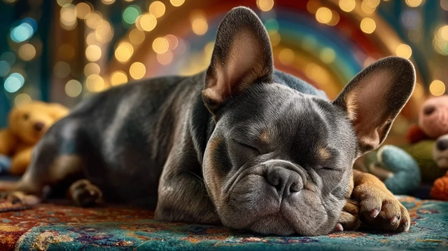 Dreamy Nursery Room with French Bulldog