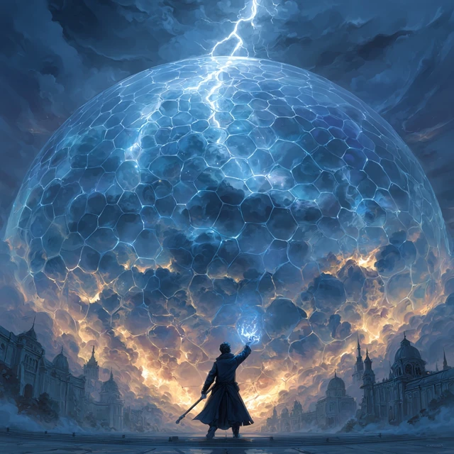 Lightning Dome Man Fantasy Art