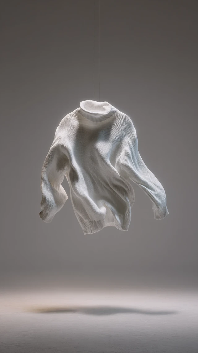 White Sweater Floating Surreal Minimalist