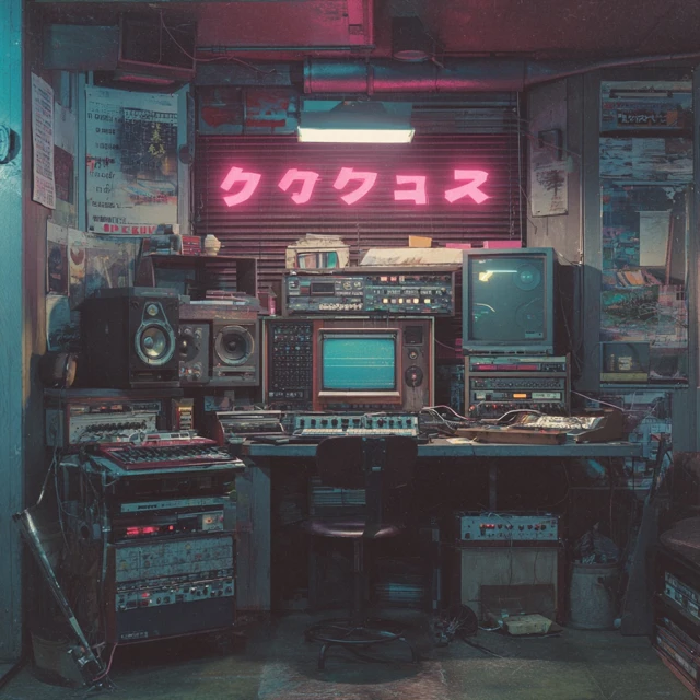 Cyberpunk Music Studio Album Artwork