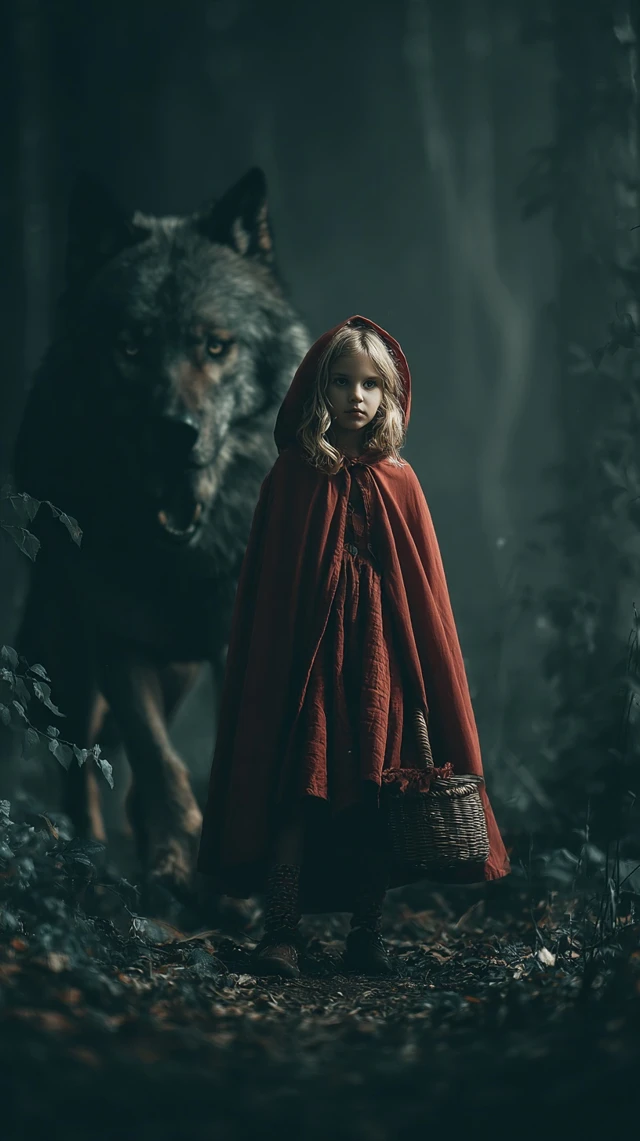 Little Red Riding Hood in a Dark Forest